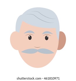 flat design caucasian senior man icon vector illustration