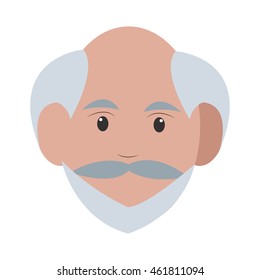 flat design caucasian senior man icon vector illustration