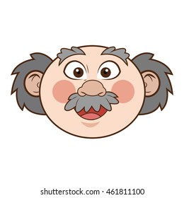 flat design caucasian senior man icon vector illustration