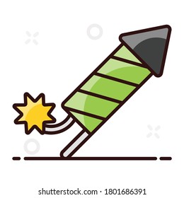 Diseño plano del cohete de celebración