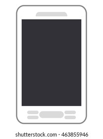 flat design cellphone with buttons icon vector illustration