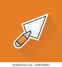 Diseño plano de cuchara de cemento, puede ser utilizado como pegatina, logotipo y afiche