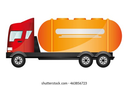 flat design cement truck icon vector illustration
