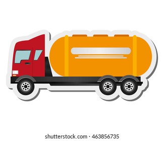 flat design cement truck icon vector illustration