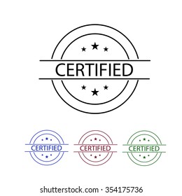 Flat design Certified logo