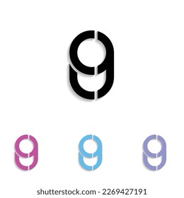 logotipo de letra CG de diseño plano
