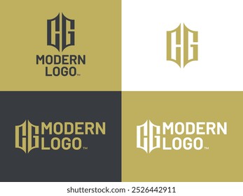 Flat design CG logo template