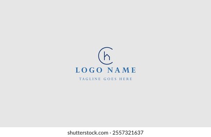 Flat design ch letter logo