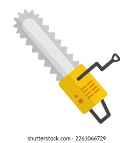 Flat design chainsaw icon. Power tool. Vector.