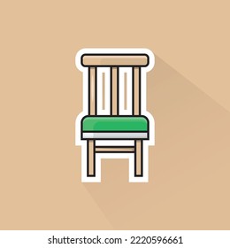 Flat Design of Chair, can be used as Sticker, Logo, and Poster