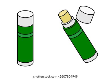 Flat design chapstick icon set. Vector.