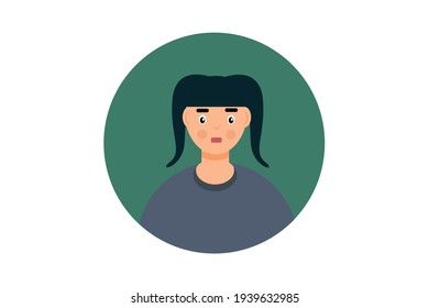 Flat Design Character with Pigtails