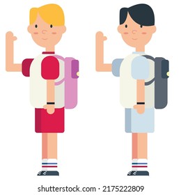 personaje de diseño plano escuela vectorial