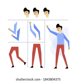 Flat design character set free download