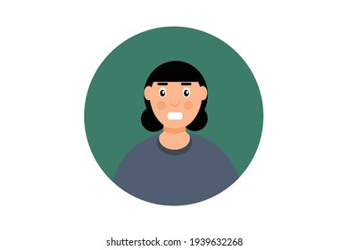 Flat Design Character with Short Bangs