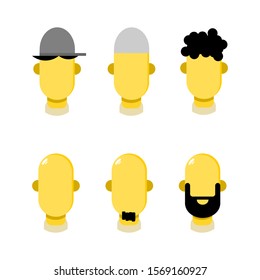 flat design character without eyes nose and mouth