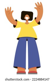 flat design character, young funny guy, teenager or student, cartoon man, happy smiling face, full-length man