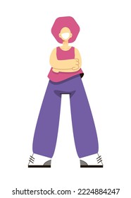 flat design character, young funny guy, teenager or student, cartoon man, happy smiling face, full-length man