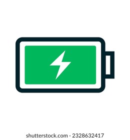 Flat design charging battery icon. Charging battery. Vector.