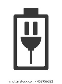 flat design charging battery symbol icon vector illustration