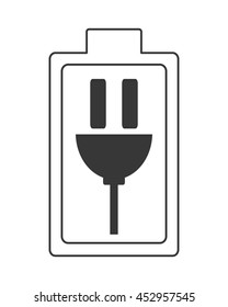 flat design charging battery symbol icon vector illustration