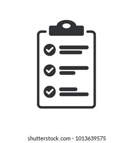 Flat Design Of Checklist Icon Isolated On Transparent Background.  To-do List Vector Illustration. Fill Form Concept