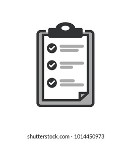 Flat design of checklist icon isolated on transparent background.  To-do list vector illustration. Fill form concept