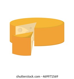 flat design cheese wheel icon vector illustration