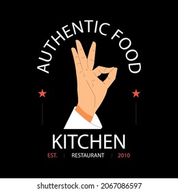 Flat design chef logo kitchen