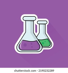 Diseño plano de productos químicos, que puede utilizarse como adhesivo, logotipo y póster