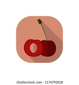 Flat design cherries