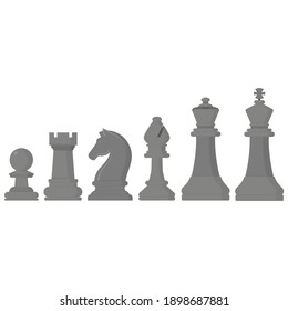 Flat design chess pieces set vector graphics