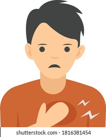 Flat design of chest pain 