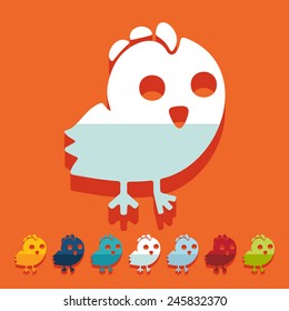 Flat design: chicken