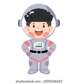 Flat design child spaceman illustration
