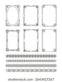 Flat design chinese border ornament