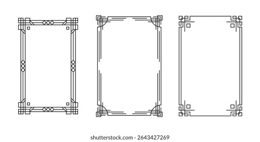 Flat design chinese border ornament