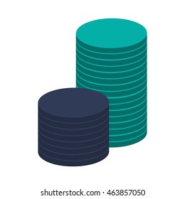 flat design chip or token icon vector illustration