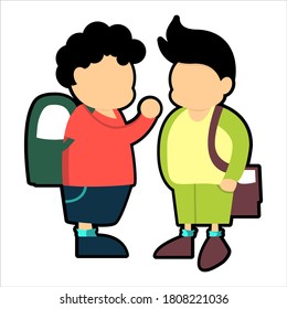 Flat Design Chitchating with Friend Illustration