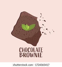 Flat Design Of Chocolate Brownie In Top View