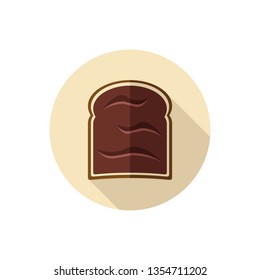 Flat design Chocolate Cream on a Slice of Toast