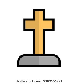 Flat design Christian grave icon. Vector.