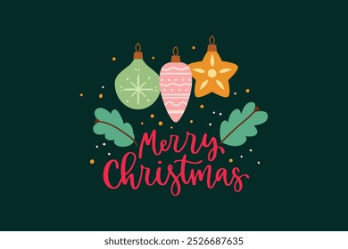 Flat design christmas badge full color design free vector editable background