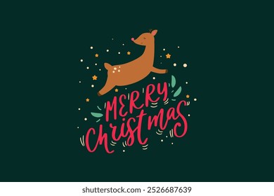 Flat design christmas badge full color design free vector editable background