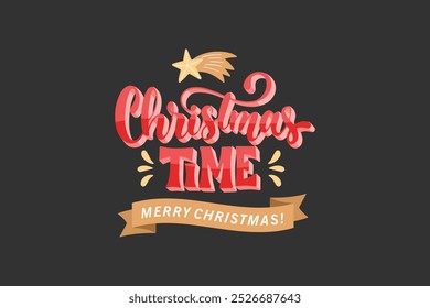 Flat design christmas badge full color design free vector editable background