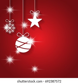 Flat Design Christmas Ball Snow Flake Stock Vector (Royalty Free) 519663997
