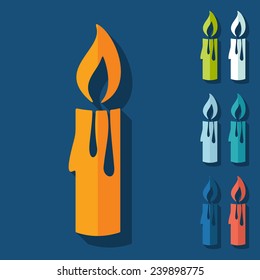 Flat design: christmas candle