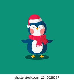 Flat design Christmas character collection.