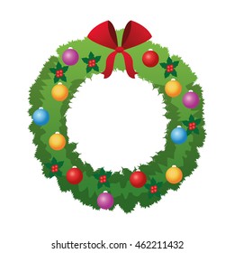 flat design christmas crown icon vector illustration
