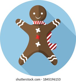 Flat design Christmas Gingerbread Man. Vector illustration